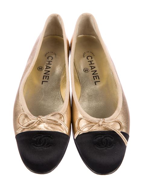 gold chanel ballet flats|chanel ballet flats price euro.